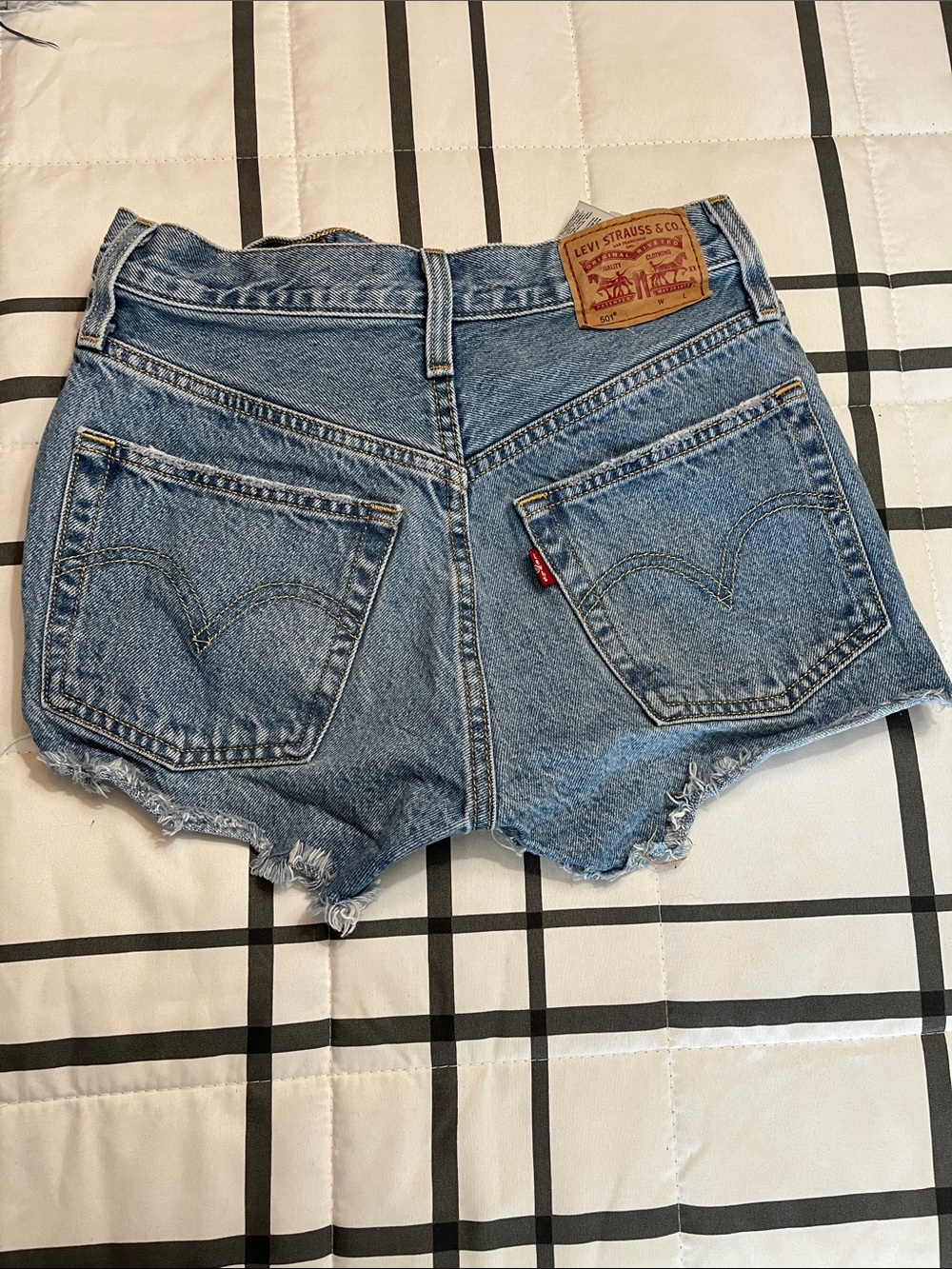 Levi's Light Blue High-Rise Denim Cutoff Shorts